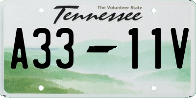 TN license plate A3311V