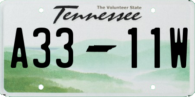TN license plate A3311W