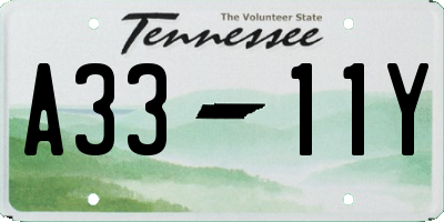 TN license plate A3311Y