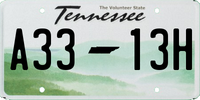 TN license plate A3313H
