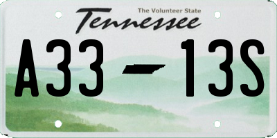 TN license plate A3313S