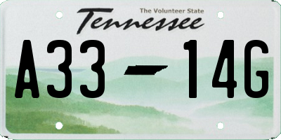 TN license plate A3314G