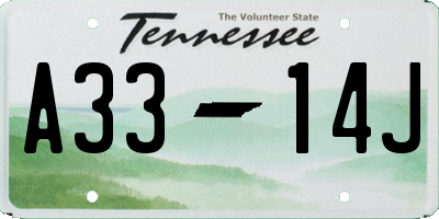 TN license plate A3314J