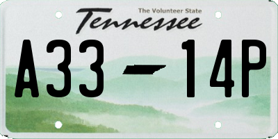 TN license plate A3314P