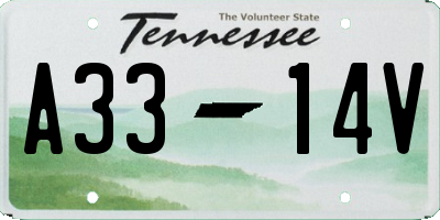 TN license plate A3314V
