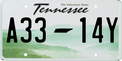 TN license plate A3314Y