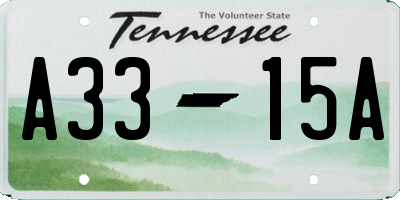 TN license plate A3315A