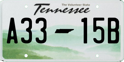 TN license plate A3315B