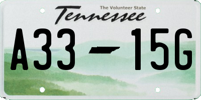 TN license plate A3315G