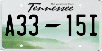 TN license plate A3315I