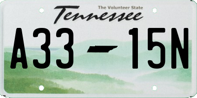 TN license plate A3315N