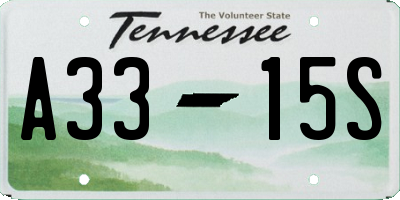 TN license plate A3315S