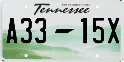 TN license plate A3315X