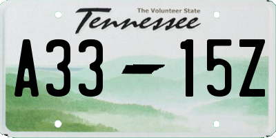 TN license plate A3315Z