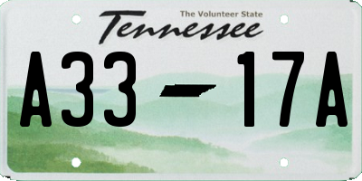 TN license plate A3317A