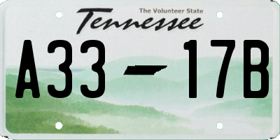 TN license plate A3317B