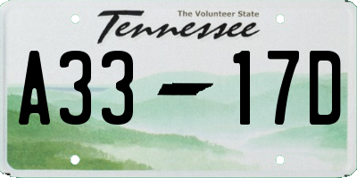 TN license plate A3317D