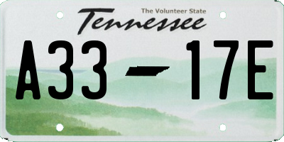 TN license plate A3317E