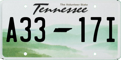 TN license plate A3317I