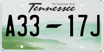 TN license plate A3317J