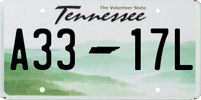 TN license plate A3317L