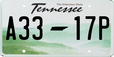 TN license plate A3317P