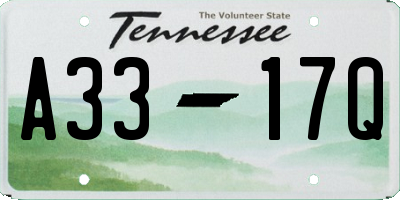 TN license plate A3317Q