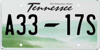 TN license plate A3317S