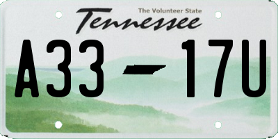 TN license plate A3317U