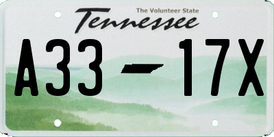 TN license plate A3317X