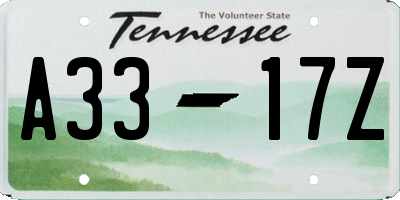 TN license plate A3317Z