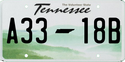 TN license plate A3318B