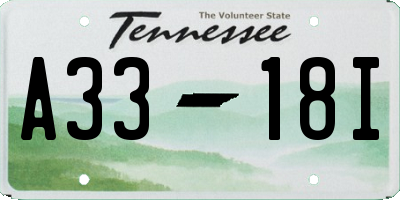 TN license plate A3318I