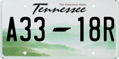 TN license plate A3318R