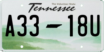 TN license plate A3318U