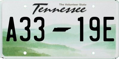 TN license plate A3319E