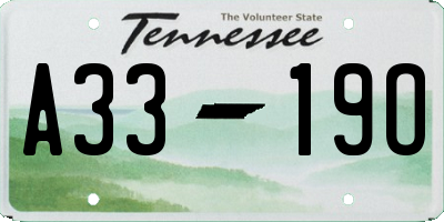 TN license plate A3319O