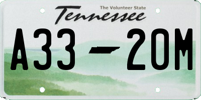 TN license plate A3320M