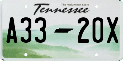 TN license plate A3320X