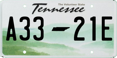 TN license plate A3321E