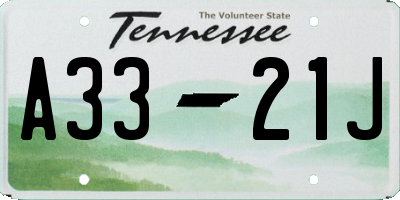 TN license plate A3321J