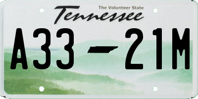 TN license plate A3321M