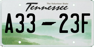 TN license plate A3323F