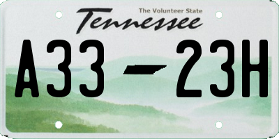 TN license plate A3323H