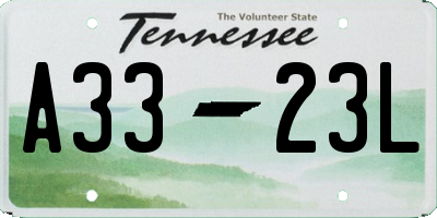 TN license plate A3323L
