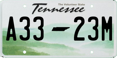 TN license plate A3323M