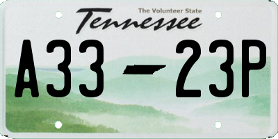 TN license plate A3323P