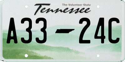 TN license plate A3324C