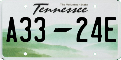 TN license plate A3324E