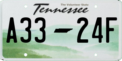 TN license plate A3324F